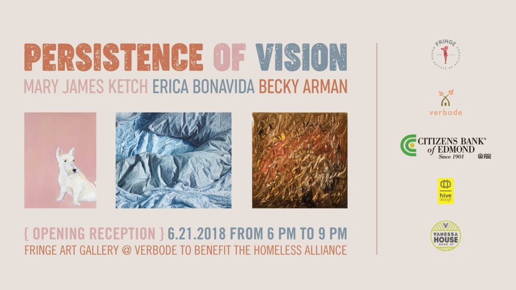 Fringe Women Artist of Oklahoma Persistence of vision event card FRinge ARt